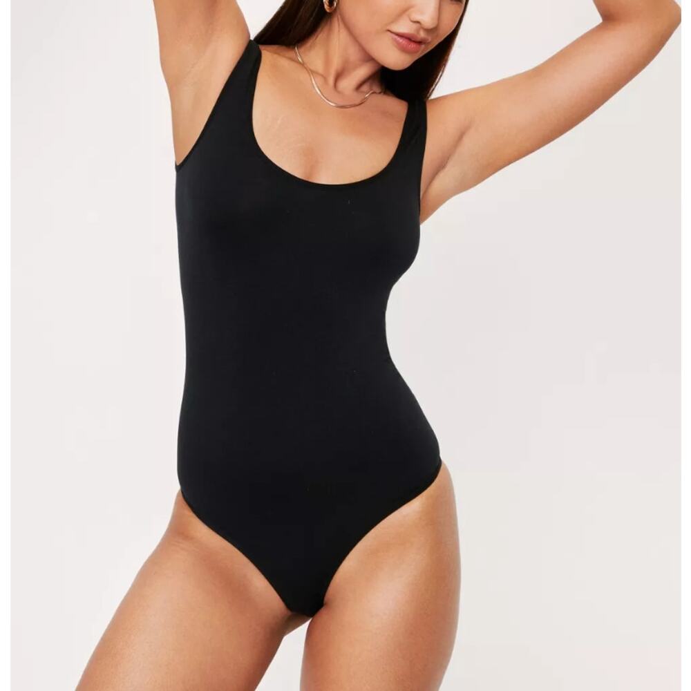 GIRLFRIEND COLLECTIVE Seamless Bodysuit Sleeveless Scoop Neck Black Womens Sz M